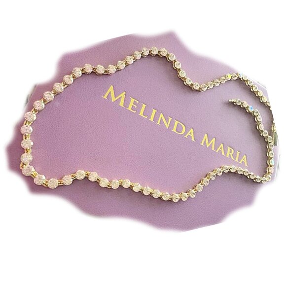 Melinda Maria She's an Icon Tennis Necklace Gold/Diamondettes - Picture 5 of 9